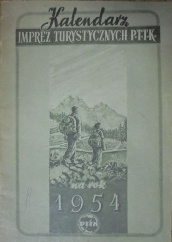 Kalendarz imprez turystycznych PTTK  na rok 1954.